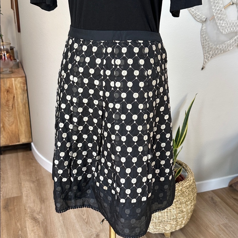 Ann Taylor Embroidered silk circle fit and flare midi skirt - Picture 5 of 8